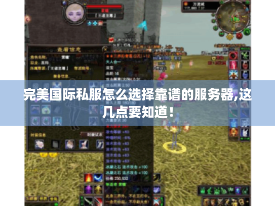 完美国际私服怎么选择靠谱的服务器,这几点要知道！