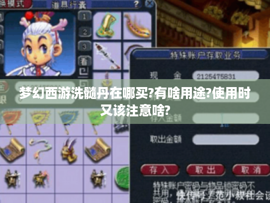 梦幻西游洗髓丹在哪买?有啥用途?使用时又该注意啥? 梦幻西游洗髓丹在哪买?有啥用途?使用时又该注意啥?