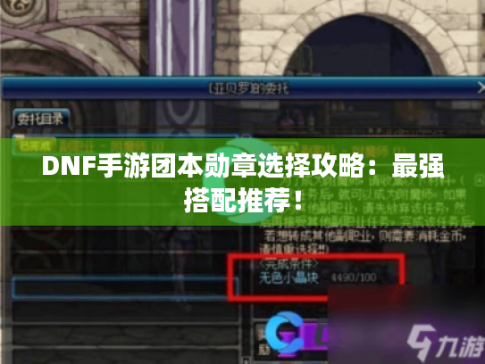 DNF手游团本勋章选择攻略:最强搭配推荐! DNF手游团本勋章选择攻略:最强搭配推荐!