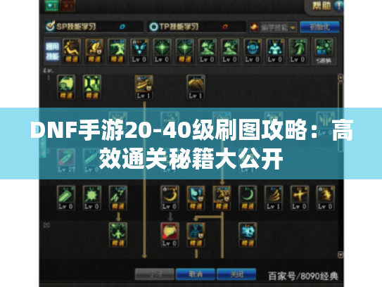 DNF手游20-40级刷图攻略:高效通关秘籍大公开 DNF手游20-40级刷图攻略:高效通关秘籍大公开