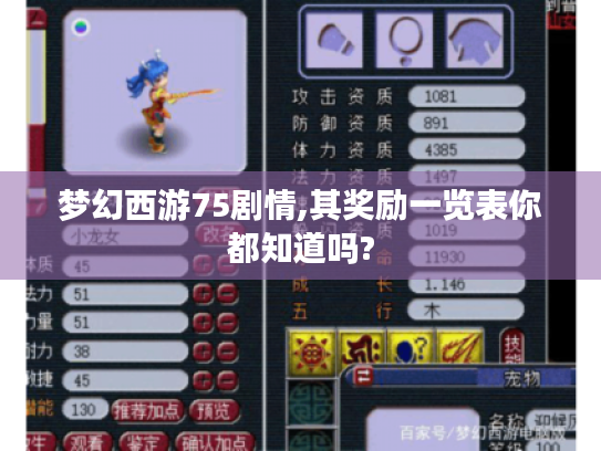 梦幻西游75剧情,其奖励一览表你都知道吗? 梦幻西游75剧情,其奖励一览表你都知道吗?