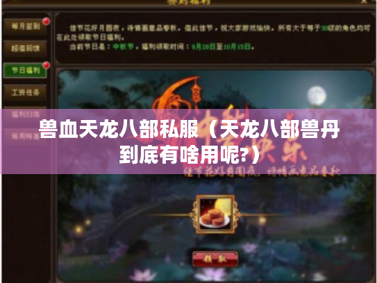 兽血天龙八部私服(天龙八部兽丹到底有啥用呢?) 兽血天龙八部私服(天龙八部兽丹到底有啥用呢?)