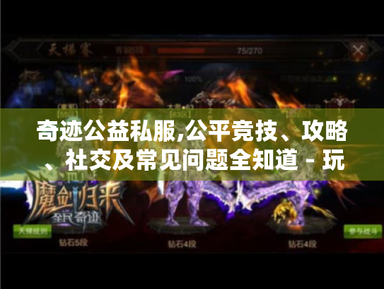 奇迹公益私服,公平竞技、攻略、社交及常见问题全知道 - 玩家必看! 奇迹公益私服,公平竞技、攻略、社交及常见问题全知道 - 玩家必看!