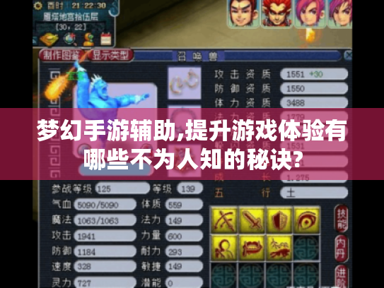 梦幻手游辅助,提升游戏体验有哪些不为人知的秘诀?