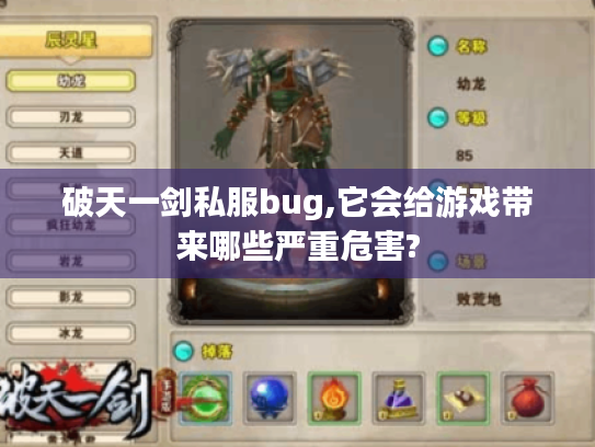 破天一剑私服bug,它会给游戏带来哪些严重危害? 破天一剑私服bug,它会给游戏带来哪些严重危害?