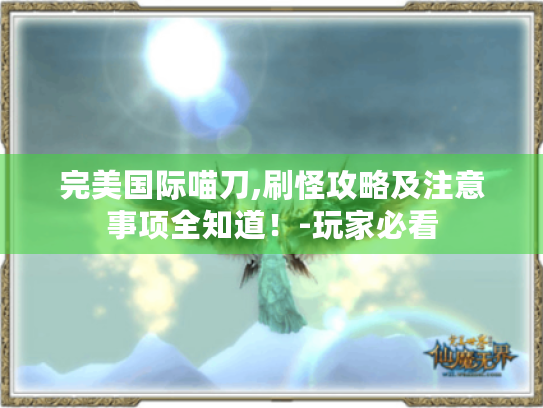 完美国际喵刀,刷怪攻略及注意事项全知道!-玩家必看 完美国际喵刀,刷怪攻略及注意事项全知道!-玩家必看