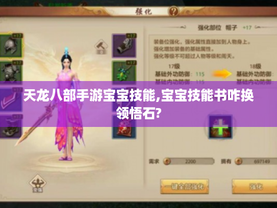 天龙八部手游宝宝技能,宝宝技能书咋换领悟石?