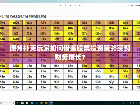 德州扑克玩家如何借鉴股票投资策略实现财务增长？