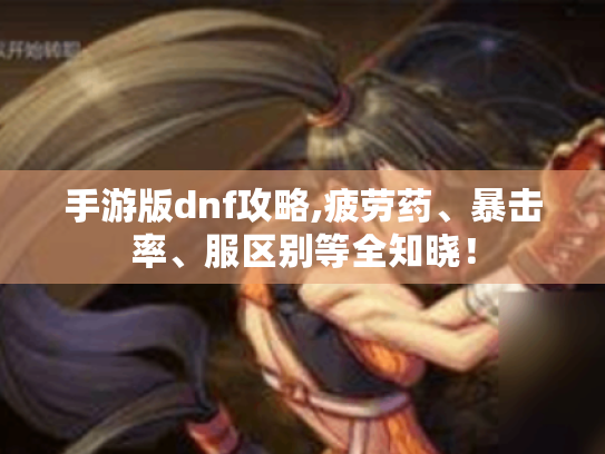 手游版dnf攻略,疲劳药、暴击率、服区别等全知晓！