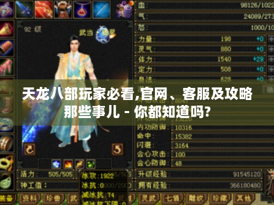 天龙八部玩家必看,官网、客服及攻略那些事儿 - 你都知道吗?