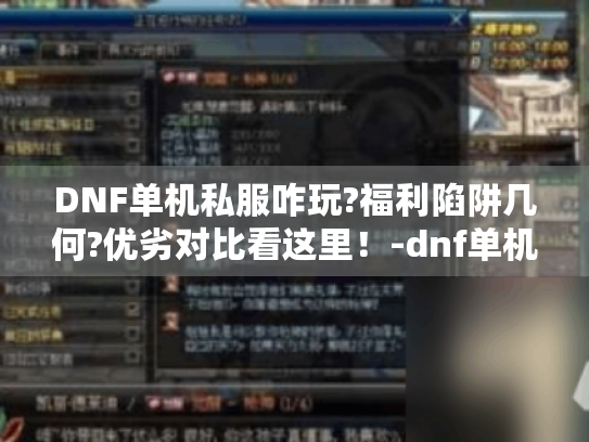 DNF单机私服咋玩?福利陷阱几何?优劣对比看这里!-dnf单机私服 DNF单机私服咋玩?福利陷阱几何?优劣对比看这里!-dnf单机私服