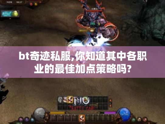 bt奇迹私服,你知道其中各职业的最佳加点策略吗?