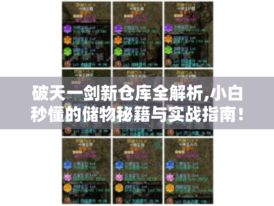 破天一剑新仓库全解析,小白秒懂的储物秘籍与实战指南! 破天一剑新仓库全解析,小白秒懂的储物秘籍与实战指南!