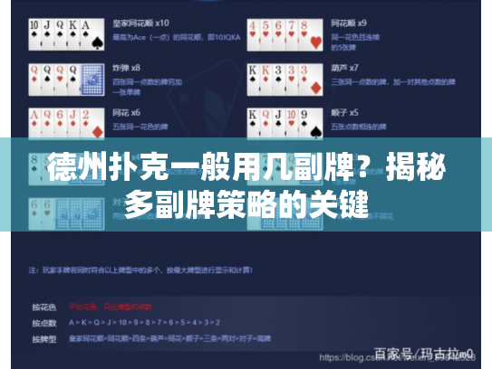 德州扑克一般用几副牌？揭秘多副牌策略的关键