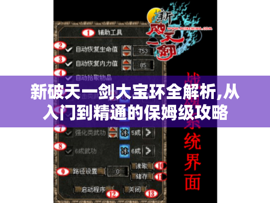 新破天一剑大宝环全解析,从入门到精通的保姆级攻略