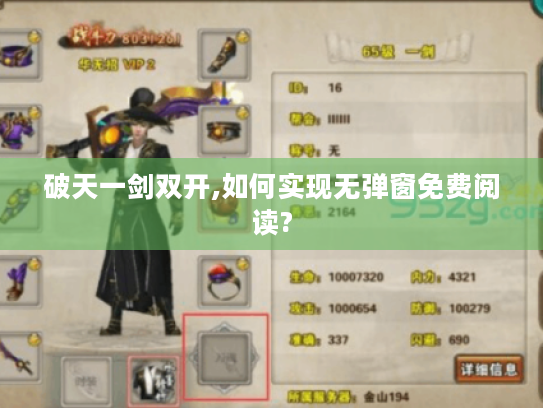 破天一剑双开,如何实现无弹窗免费阅读? 破天一剑双开,如何实现无弹窗免费阅读?