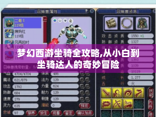 梦幻西游坐骑全攻略,从小白到坐骑达人的奇妙冒险 梦幻西游坐骑全攻略,从小白到坐骑达人的奇妙冒险