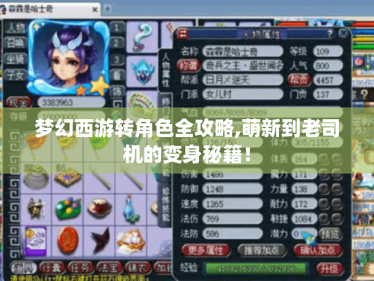 梦幻西游转角色全攻略,萌新到老司机的变身秘籍! 梦幻西游转角色全攻略,萌新到老司机的变身秘籍!
