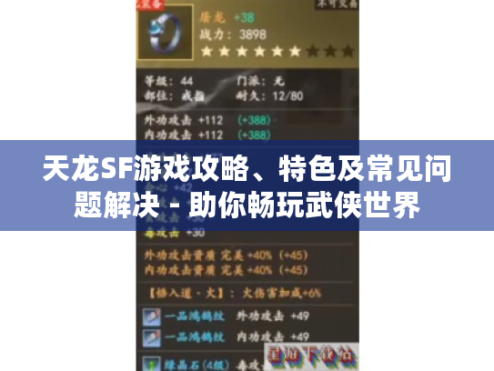 天龙SF游戏攻略、特色及常见问题解决 - 助你畅玩武侠世界 天龙SF游戏攻略、特色及常见问题解决 - 助你畅玩武侠世界
