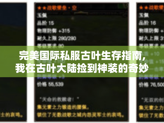 完美国际私服古叶生存指南,我在古叶大陆捡到神装的奇妙冒险 完美国际私服古叶生存指南,我在古叶大陆捡到神装的奇妙冒险