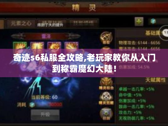 奇迹s6私服全攻略,老玩家教你从入门到称霸魔幻大陆! 奇迹s6私服全攻略,老玩家教你从入门到称霸魔幻大陆!
