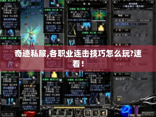 奇迹私服,各职业连击技巧怎么玩?速看! 奇迹私服,各职业连击技巧怎么玩?速看!