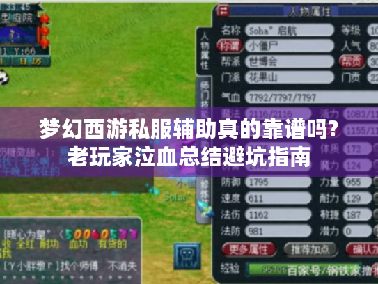 梦幻西游私服辅助真的靠谱吗?老玩家泣血总结避坑指南