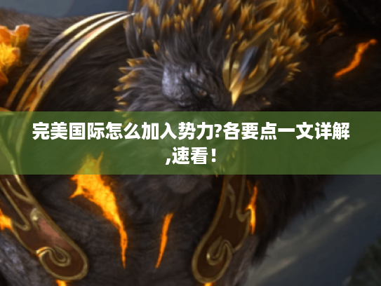 完美国际怎么加入势力?各要点一文详解,速看! 完美国际怎么加入势力?各要点一文详解,速看!