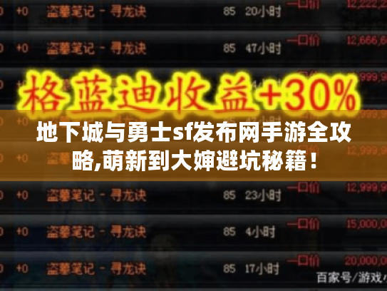 地下城与勇士sf发布网手游全攻略,萌新到大婶避坑秘籍! 地下城与勇士sf发布网手游全攻略,萌新到大婶避坑秘籍!