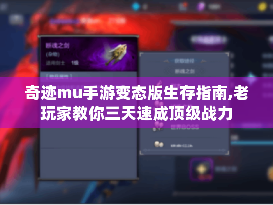 奇迹mu手游变态版生存指南,老玩家教你三天速成顶级战力 奇迹mu手游变态版生存指南,老玩家教你三天速成顶级战力