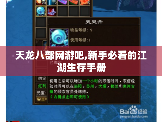 天龙八部网游吧,新手必看的江湖生存手册 天龙八部网游吧,新手必看的江湖生存手册