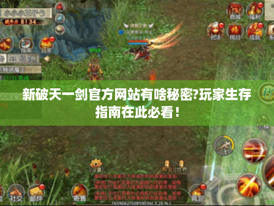 新破天一剑官方网站有啥秘密?玩家生存指南在此必看！