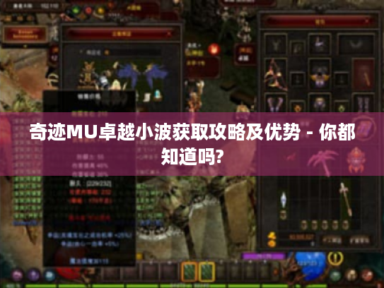 奇迹MU卓越小波获取攻略及优势 - 你都知道吗? 奇迹MU卓越小波获取攻略及优势 - 你都知道吗?