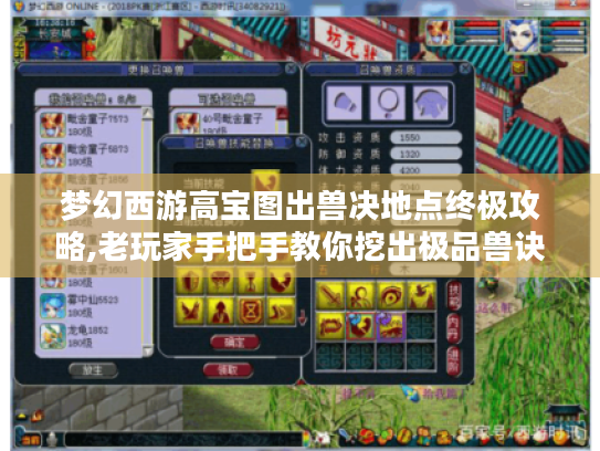 梦幻西游高宝图出兽决地点终极攻略,老玩家手把手教你挖出极品兽诀! 梦幻西游高宝图出兽决地点终极攻略,老玩家手把手教你挖出极品兽诀!