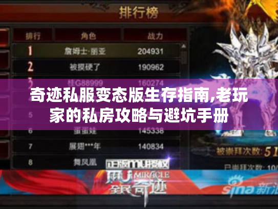 奇迹私服变态版生存指南,老玩家的私房攻略与避坑手册 奇迹私服变态版生存指南,老玩家的私房攻略与避坑手册