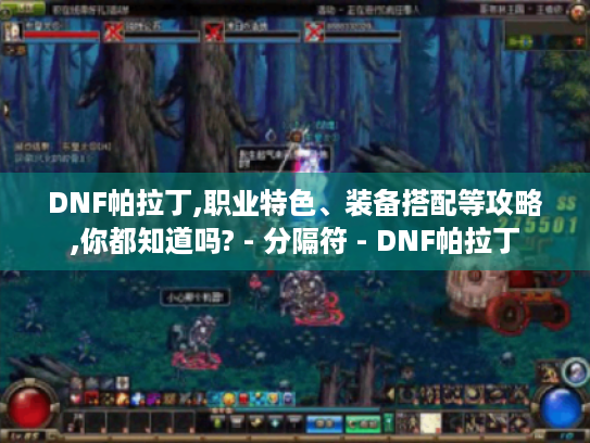 DNF帕拉丁,职业特色、装备搭配等攻略,你都知道吗? - 分隔符 - DNF帕拉丁
