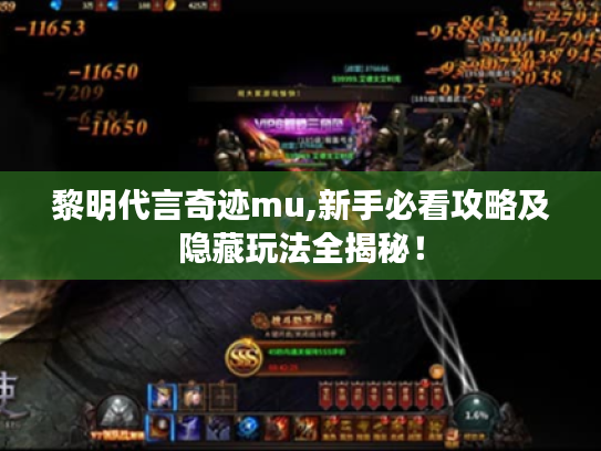 黎明代言奇迹mu,新手必看攻略及隐藏玩法全揭秘! 黎明代言奇迹mu,新手必看攻略及隐藏玩法全揭秘!