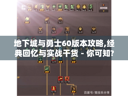 地下城与勇士60版本攻略,经典回忆与实战干货 - 你可知? - 游戏玩家必看! 地下城与勇士60版本攻略,经典回忆与实战干货 - 你可知? - 游戏玩家必看!