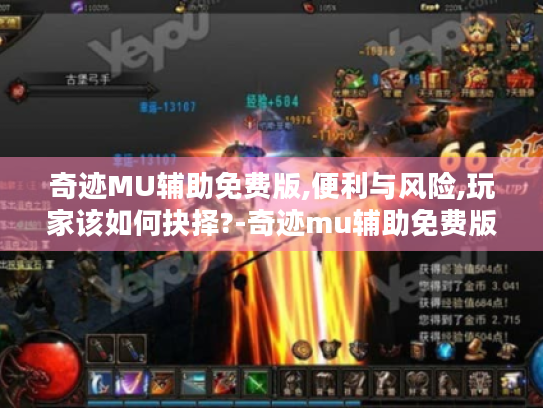 奇迹MU辅助免费版,便利与风险,玩家该如何抉择?-奇迹mu辅助免费版 奇迹MU辅助免费版,便利与风险,玩家该如何抉择?-奇迹mu辅助免费版