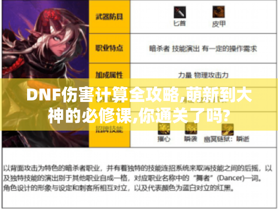 DNF伤害计算全攻略,萌新到大神的必修课,你通关了吗? DNF伤害计算全攻略,萌新到大神的必修课,你通关了吗?