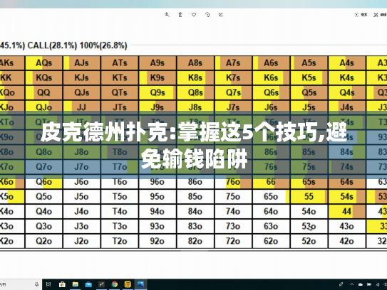 皮克德州扑克:掌握这5个技巧,避免输钱陷阱 皮克德州扑克:掌握这5个技巧,避免输钱陷阱