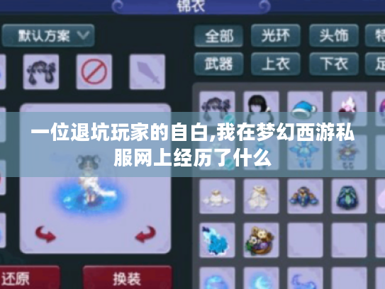 一位退坑玩家的自白,我在梦幻西游私服网上经历了什么