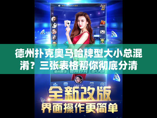 德州扑克奥马哈牌型大小总混淆？三张表格帮你彻底分清