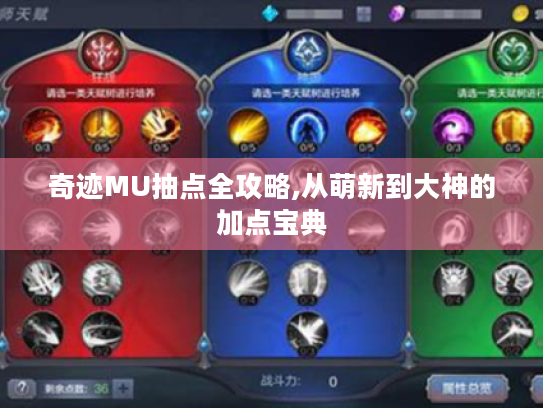 奇迹MU抽点全攻略,从萌新到大神的加点宝典 奇迹MU抽点全攻略,从萌新到大神的加点宝典