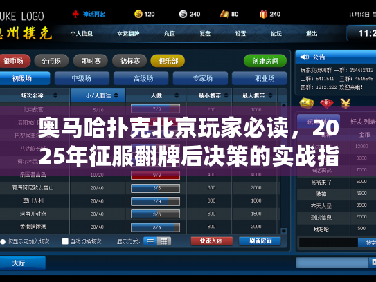 奥马哈扑克北京玩家必读,2025年征服翻牌后决策的实战指南 奥马哈扑克北京玩家必读,2025年征服翻牌后决策的实战指南