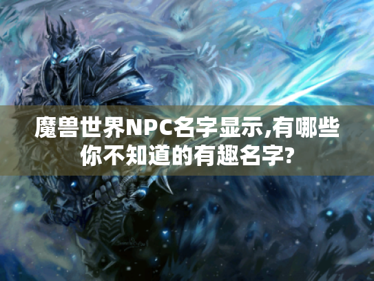 魔兽世界NPC名字显示,有哪些你不知道的有趣名字?
