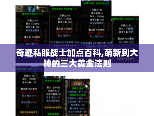 奇迹私服战士加点百科,萌新到大神的三大黄金法则 奇迹私服战士加点百科,萌新到大神的三大黄金法则