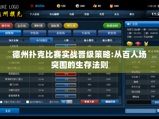 德州扑克比赛实战晋级策略:从百人场突围的生存法则