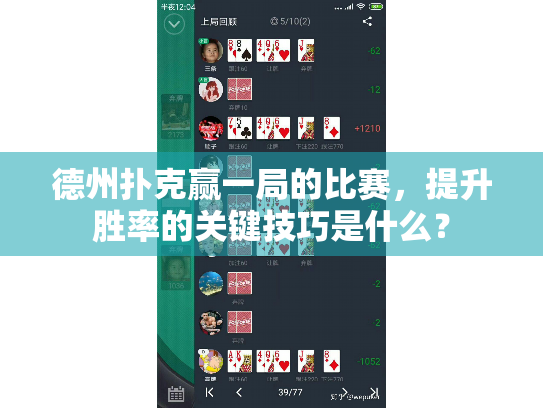 德州扑克赢一局的比赛，提升胜率的关键技巧是什么？