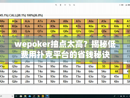 wepoker抽点太高?揭秘低费用扑克平台的省钱秘诀 wepoker抽点太高?揭秘低费用扑克平台的省钱秘诀